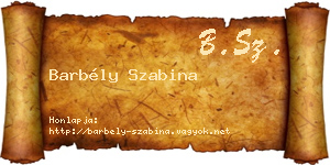 Barbély Szabina névjegykártya