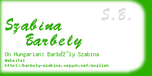 szabina barbely business card